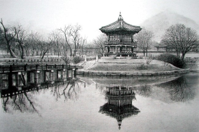 사공영활의 연필스케치 (풍경화)